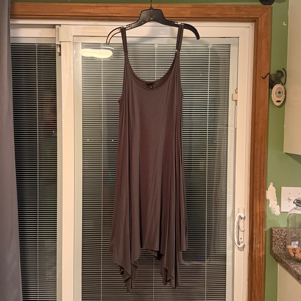 torrid olive green Sleeveless Asymmetrical Hem Swing Dress